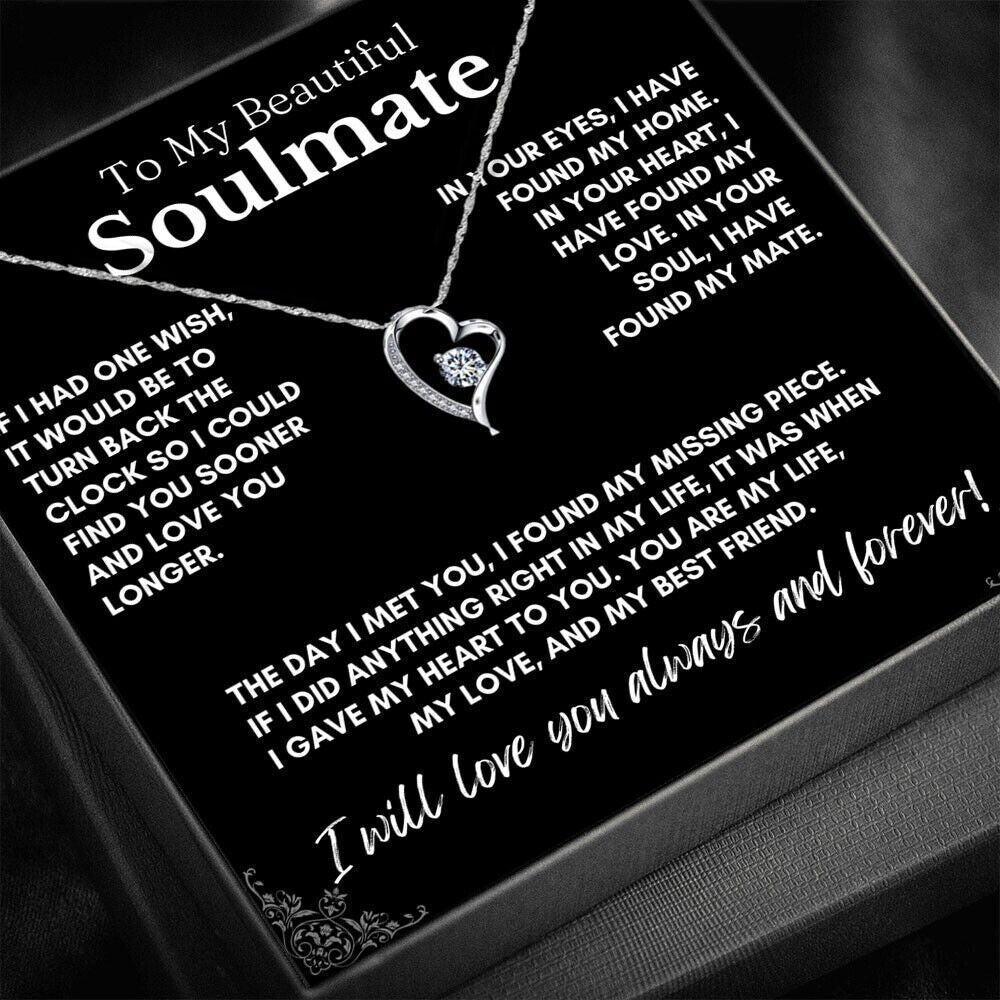 To My Soulmate/Wife Necklace Gift for Valentine Fiancée/Girlfr